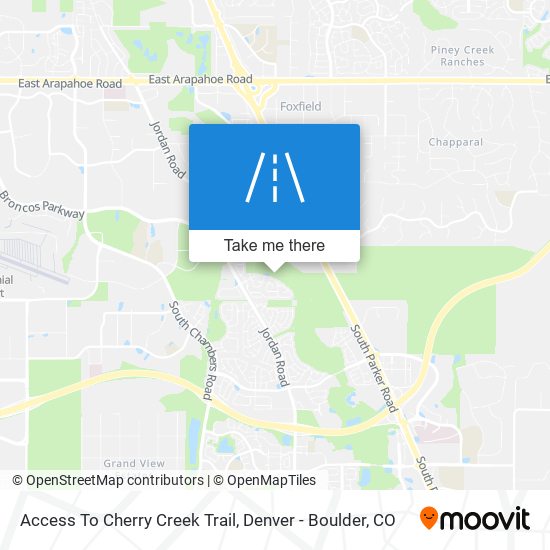 Access To Cherry Creek Trail map