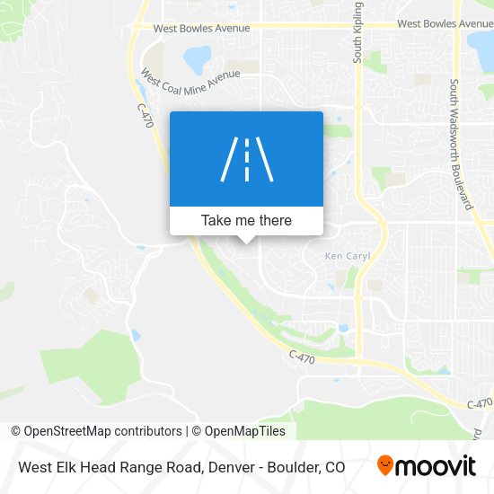 Mapa de West Elk Head Range Road