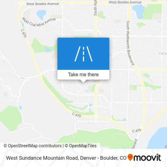 West Sundance Mountain Road map