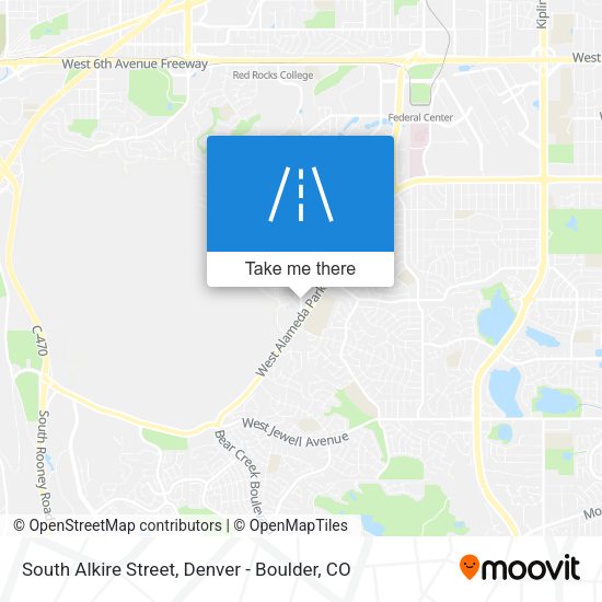 South Alkire Street map