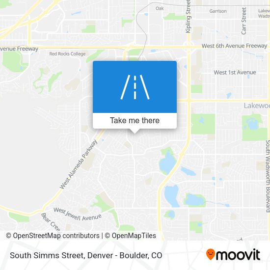South Simms Street map