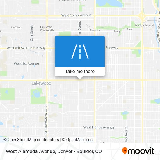 West Alameda Avenue map