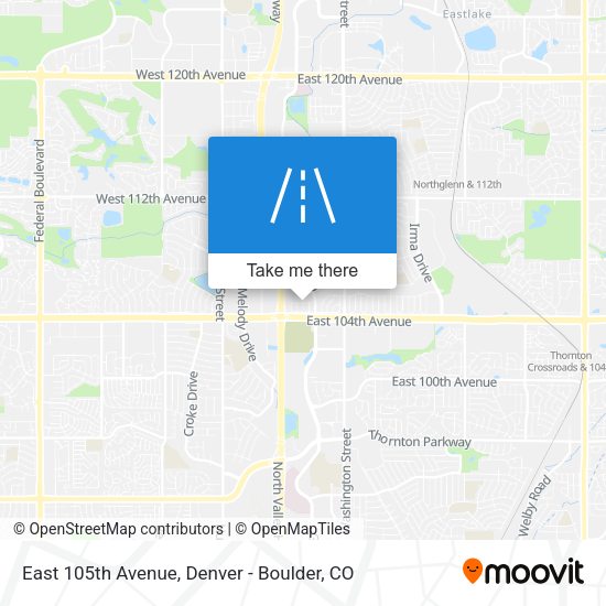 East 105th Avenue map