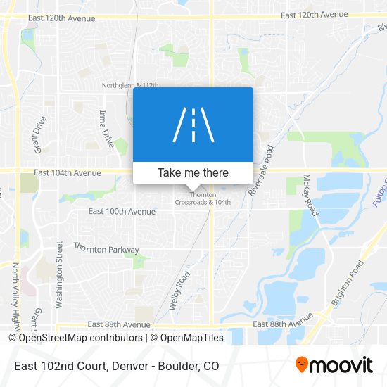 East 102nd Court map