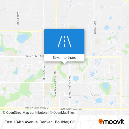 East 134th Avenue map