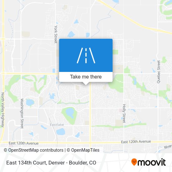 East 134th Court map