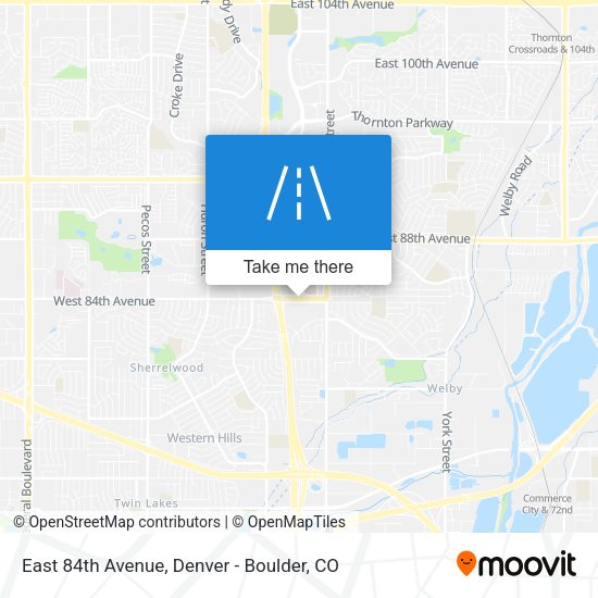 East 84th Avenue map
