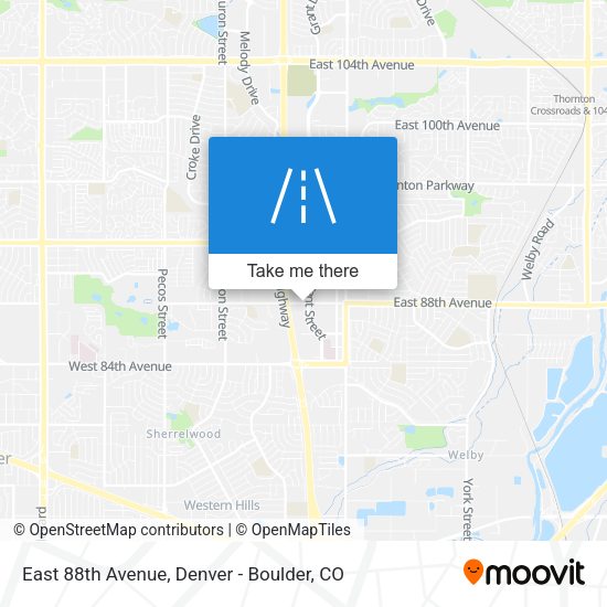 East 88th Avenue map
