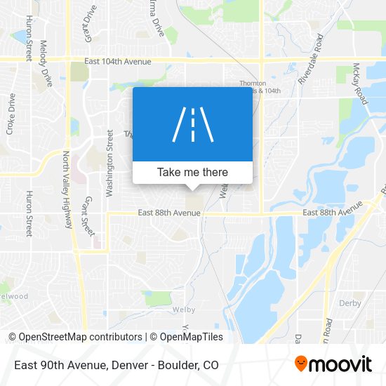 East 90th Avenue map