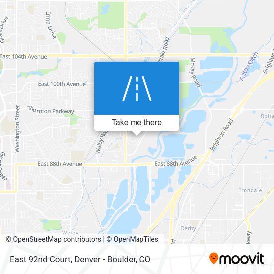 East 92nd Court map