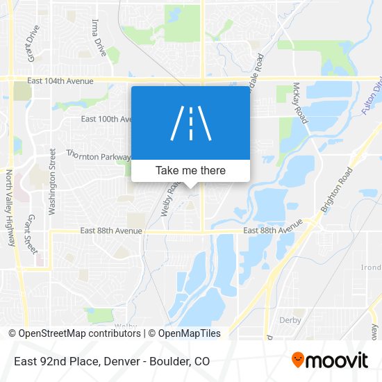 East 92nd Place map
