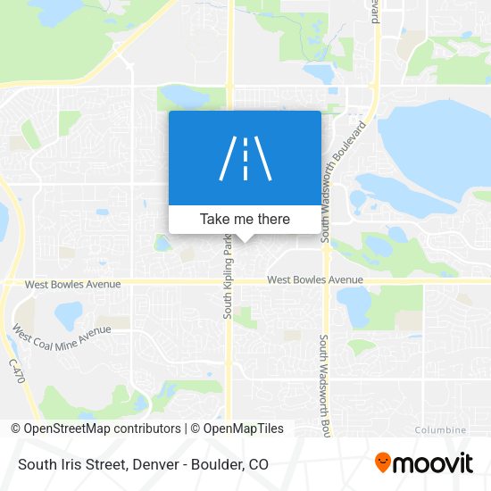 South Iris Street map