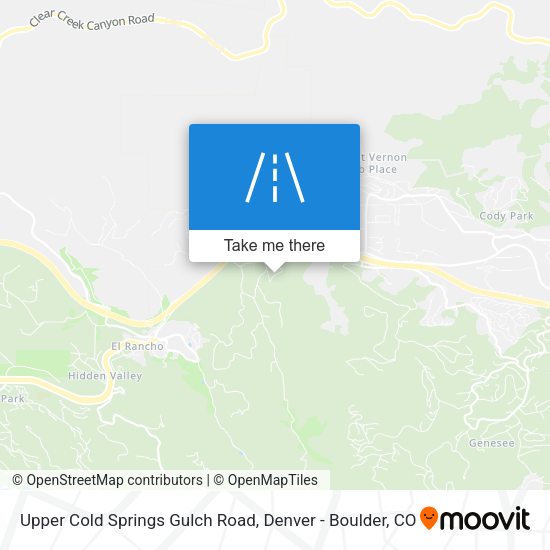 Upper Cold Springs Gulch Road map