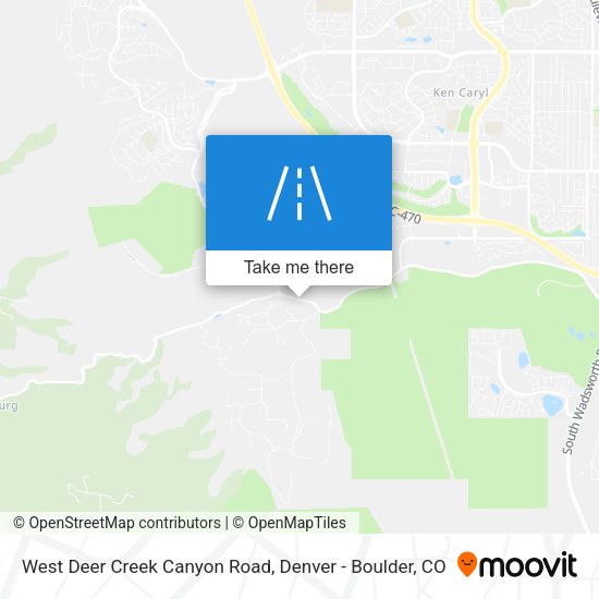 West Deer Creek Canyon Road map