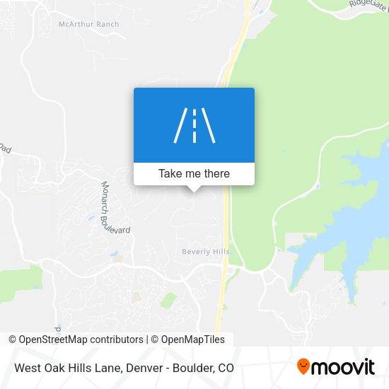 West Oak Hills Lane map