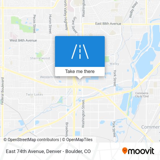 Mapa de East 74th Avenue