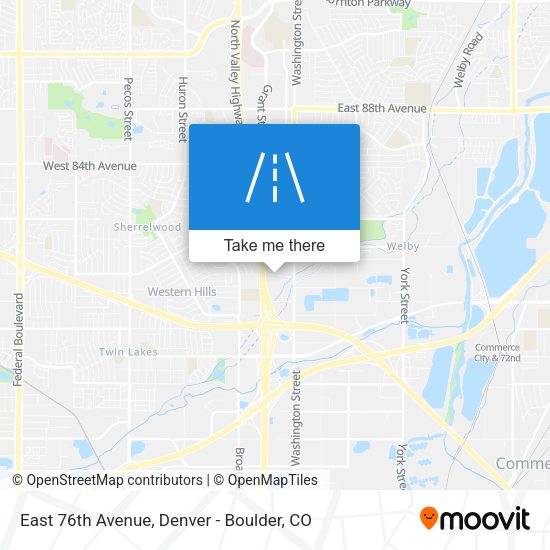 East 76th Avenue map