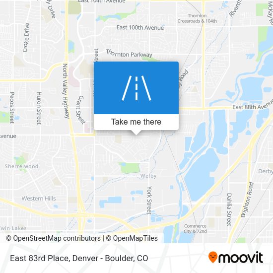East 83rd Place map