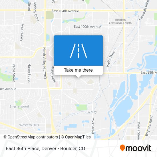 East 86th Place map