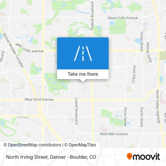 North Irving Street map