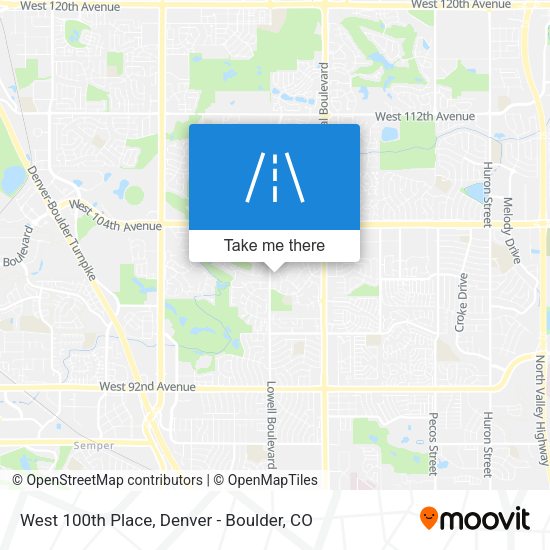 West 100th Place map