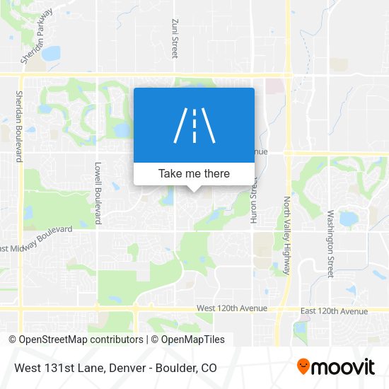 West 131st Lane map