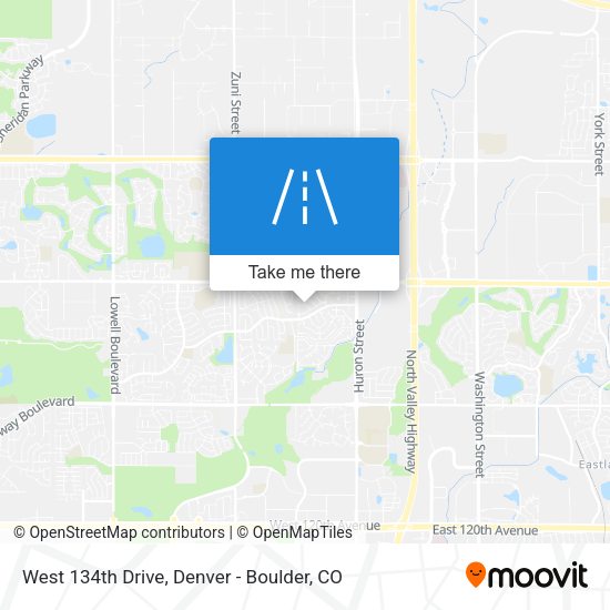Mapa de West 134th Drive