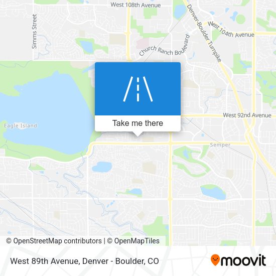 West 89th Avenue map