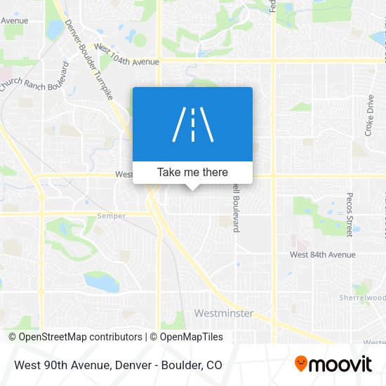 West 90th Avenue map