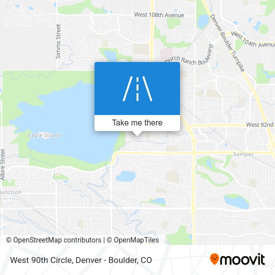 West 90th Circle map