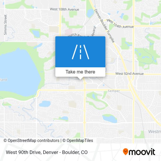 West 90th Drive map
