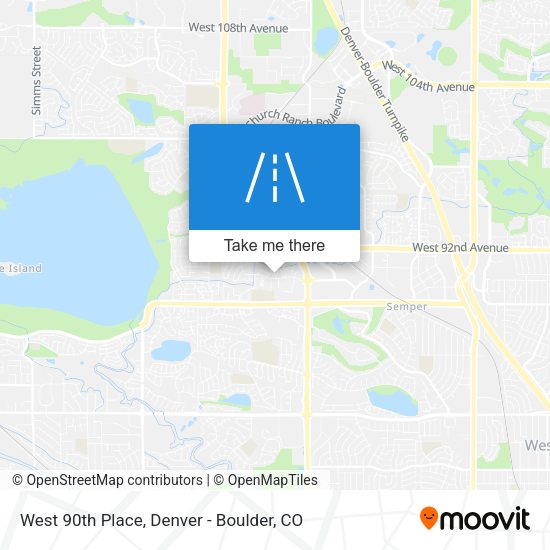 West 90th Place map