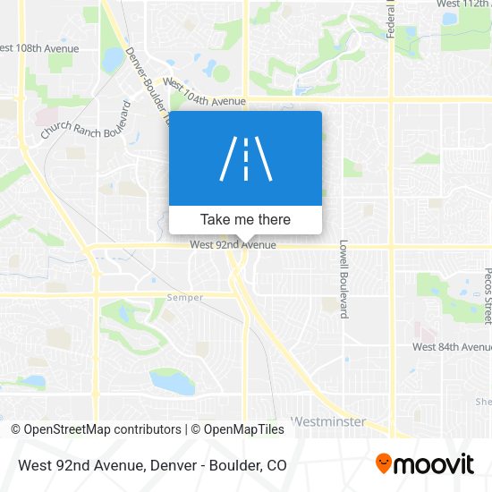 West 92nd Avenue map