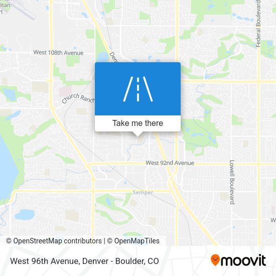 West 96th Avenue map