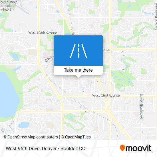West 96th Drive map
