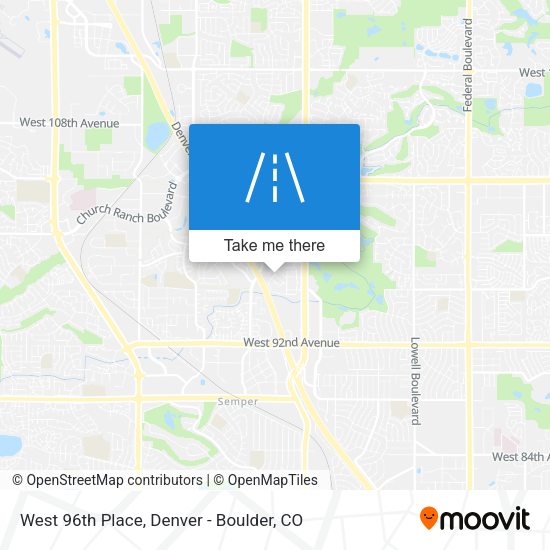 West 96th Place map