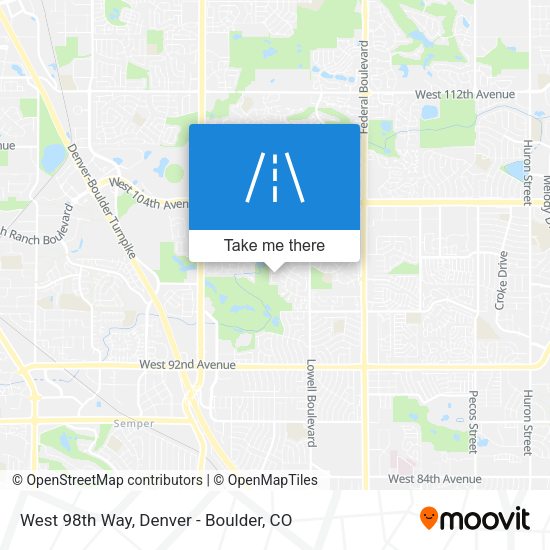 West 98th Way map