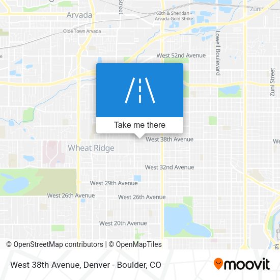 West 38th Avenue map
