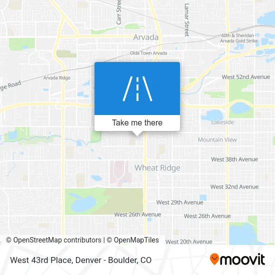 West 43rd Place map