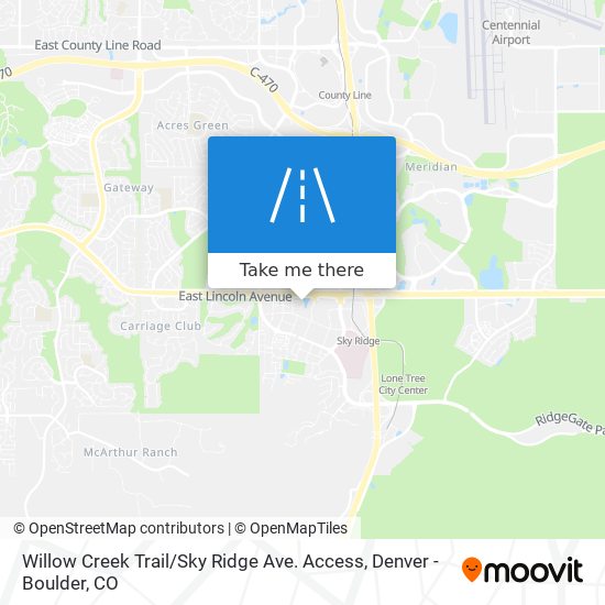 Mapa de Willow Creek Trail / Sky Ridge Ave. Access