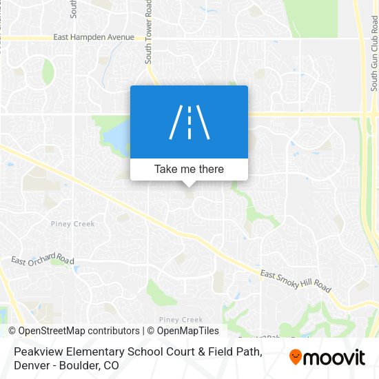 Mapa de Peakview Elementary School Court & Field Path