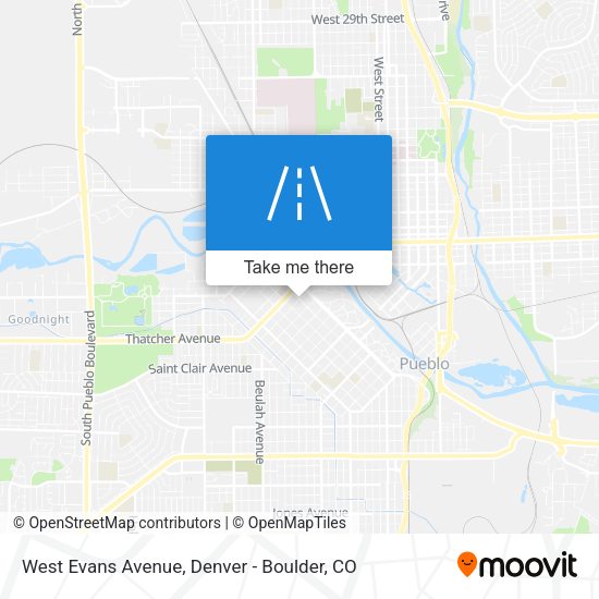 West Evans Avenue map