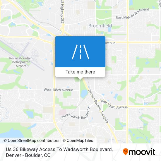 Us 36 Bikeway Access To Wadsworth Boulevard map