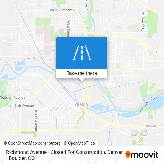 Richmond Avenue - Closed For Construction map