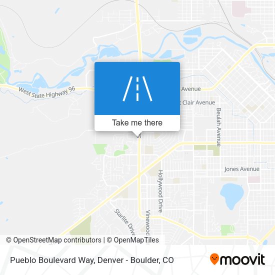 Pueblo Boulevard Way map