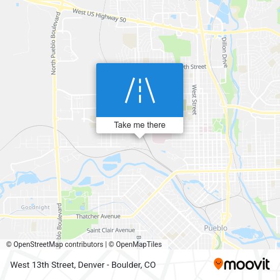 West 13th Street map