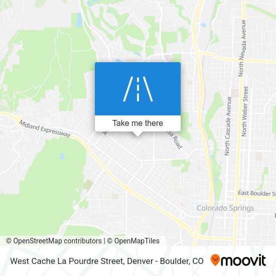West Cache La Pourdre Street map