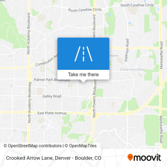 Crooked Arrow Lane map
