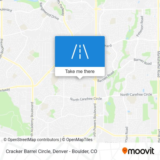 Mapa de Cracker Barrel Circle
