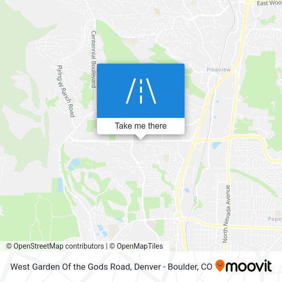 West Garden Of the Gods Road map